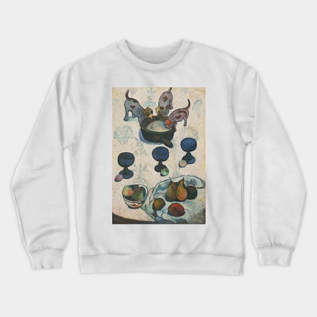 Still Life with Three Puppies by Paul Gauguin Crewneck Sweatshirt by Classic Art Stall